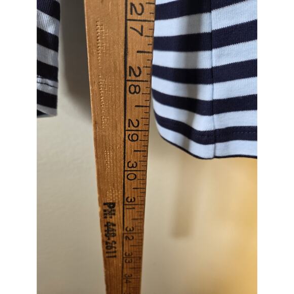 New Karen Scott Womens 4x Henley Blue White Stripe Long Sleeve Core Cotton Poly - Picture 6 of 7